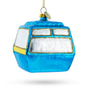 Mountain Bliss Ski Gondola Blown Glass Christmas Ornament