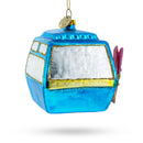 Mountain Bliss Ski Gondola Blown Glass Christmas Ornament