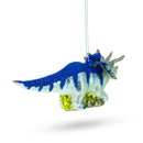 Sparkling Glittered Dinosaur Blown Glass Christmas Ornament