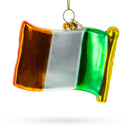 Waving Flag of Ireland Blown Glass Christmas Ornament