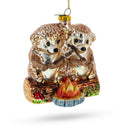 Wombats Roast Marshmallow Blown Glass Christmas Ornament