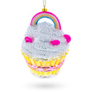 Delightful Sprinkled Cupcake with Rainbow Glass Christmas Ornament