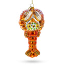 Festive Lobster with Beads Blown Glass Christmas Ornament