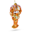 Festive Lobster with Beads Blown Glass Christmas Ornament