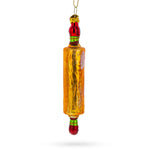 Kitchen Rolling Pin Blown Glass Christmas Ornament