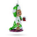 Gingerbread Party Relaxer Blown Glass Christmas Ornament