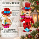 Dapper Tiger Gentleman Glass Christmas Ornament