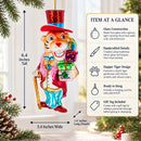 Dapper Tiger Gentleman Glass Christmas Ornament