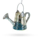 Rustic Metal Watering Can Blown Glass Christmas Ornament