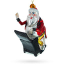 Santa Piano Performance Glass Christmas Ornament