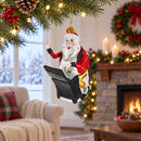 Santa Piano Performance Glass Christmas Ornament