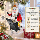 Santa Piano Performance Glass Christmas Ornament