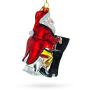 Santa Piano Performance Glass Christmas Ornament