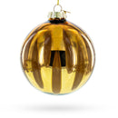 Gleaming Gold Oblong Blown Glass Ball Christmas Ornament