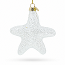 Radiant White Star "Love" Glass Christmas Ornament