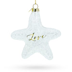 Radiant White Star "Love" Glass Christmas Ornament