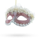 Whimsical Carnival Mask Glass Christmas Ornament