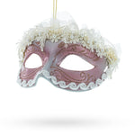 Whimsical Carnival Mask Glass Christmas Ornament