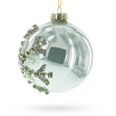Silver Glitter Snowflake Blown Glass Ball Christmas Ornament