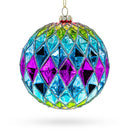 Vibrantly Colored Radiant Blown Glass Christmas Ornament