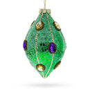 Jeweled Green Rhombus -Blown Glass Christmas Ornament