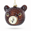 Bear Head Whimsical Glass Christmas Ornament