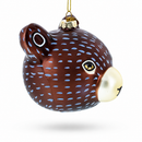 Bear Head Whimsical Glass Christmas Ornament