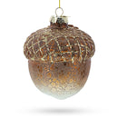Acorn Rustic Blown Glass Christmas Ornament