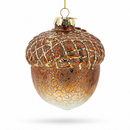 Acorn Rustic Glass Christmas Ornament