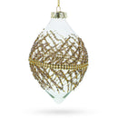 Golden Glitters on Clear Glass Radiant Blown Glass Christmas Ornament