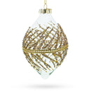 Golden Glitters on Clear Glass Radiant Blown Glass Christmas Ornament