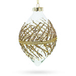Golden Glitters on Clear Glass Radiant Blown Glass Christmas Ornament