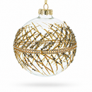 Golden Glitters on Clear Glass Ball Glass Christmas Ornament