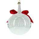 Large Santa with Christmas Tree with Red Bow Glass Ball Christmas Ornament 7 Inches