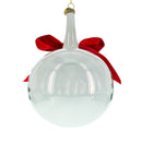 Large Santa, Tree, and Red Bow Glass Ball Christmas Ornament 7 Inches