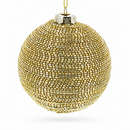Beaded Gold Glass Ball -Glass Christmas Ornament