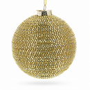Beaded Gold Glass Ball -Glass Christmas Ornament