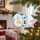 Bowl White Bone Glass Christmas Ornament