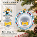 Bowl White Bone Glass Christmas Ornament