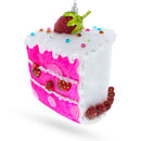 Piece of Strawberry Cake Blown Glass Christmas Ornament