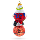 Santa the Basketball Player Blown Glass Christmas Ornament