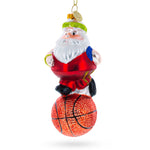 Santa the Basketball Player Blown Glass Christmas Ornament