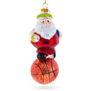 Santa the Basketball Player Blown Glass Christmas Ornament