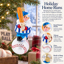 Santa the Baseball Player Glass Christmas Ornament