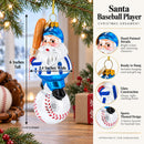 Santa the Baseball Player Glass Christmas Ornament