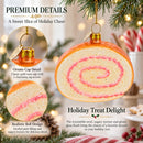 Cake Roll Glass Christmas Ornament