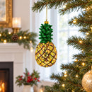 Shiny Pineapple Glass Christmas Ornament