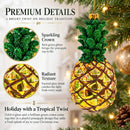 Shiny Pineapple Glass Christmas Ornament