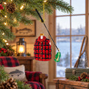 Fisherman Jacket and Rod Glass Christmas Ornament