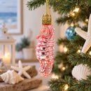 Pink Seahorse Glass Christmas Ornament